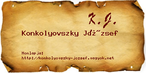 Konkolyovszky József névjegykártya